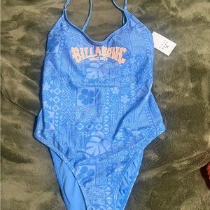 Billabong Blue One Piece Swimsuit with Textured Design